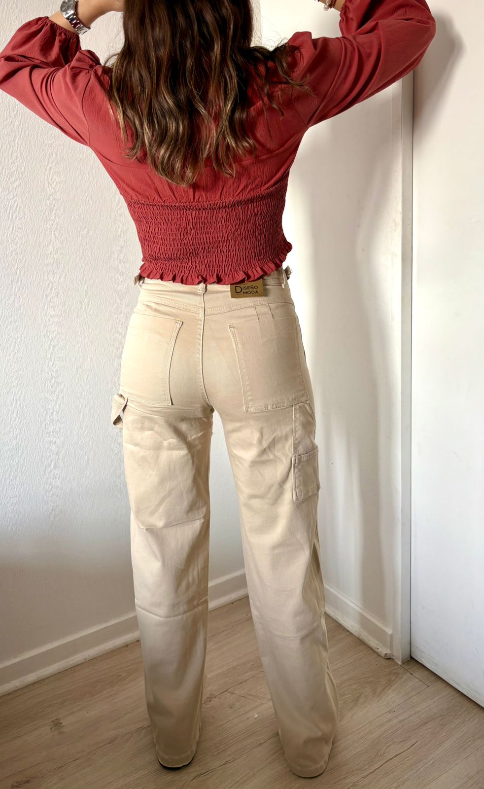 Pantalon Wide Leg Beige